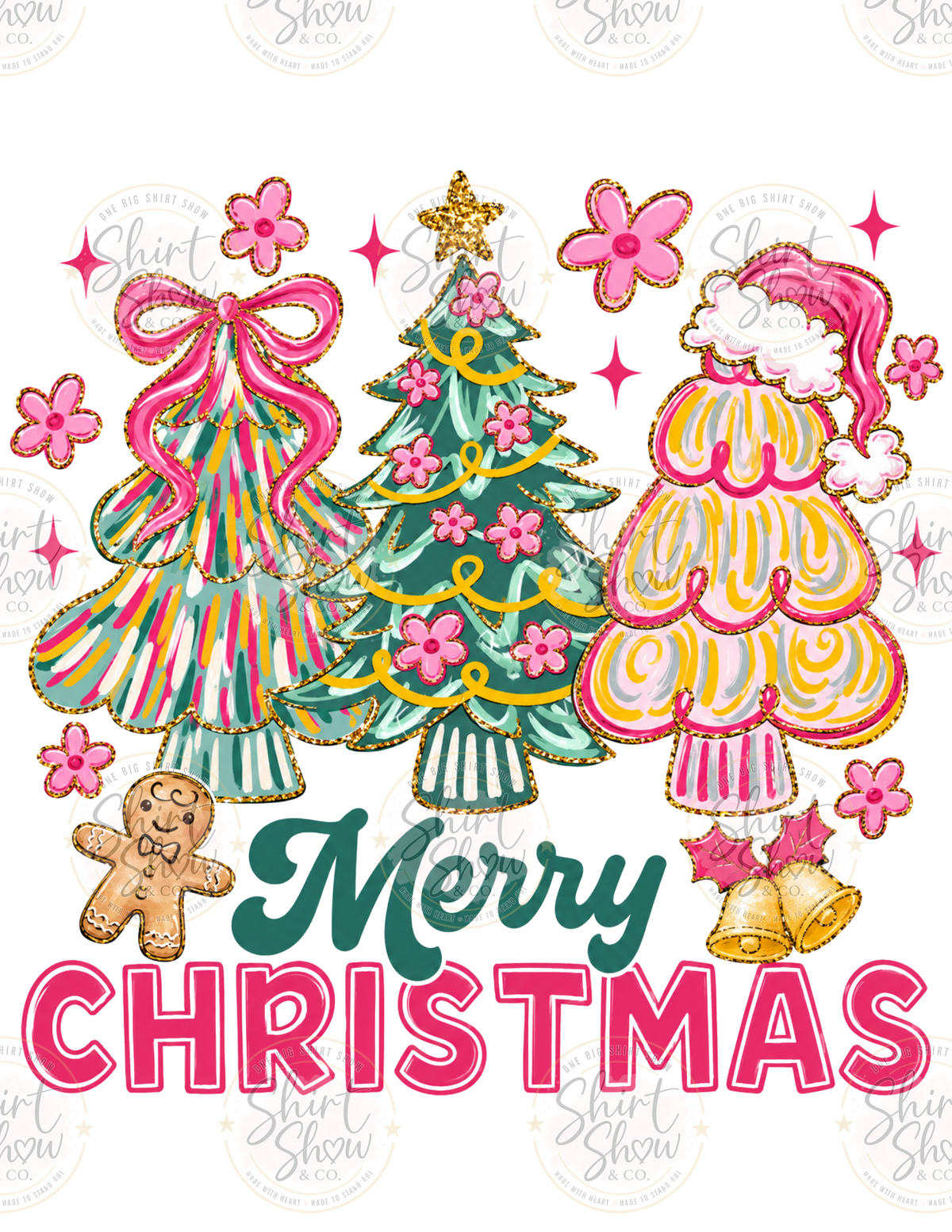 Merry Christmas Trees digital download preview