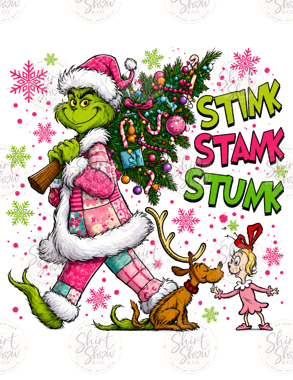 Stink Stank Stunk Pink Grinch digital download preview