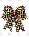 Checkered Christmas Bow Lights digital download preview