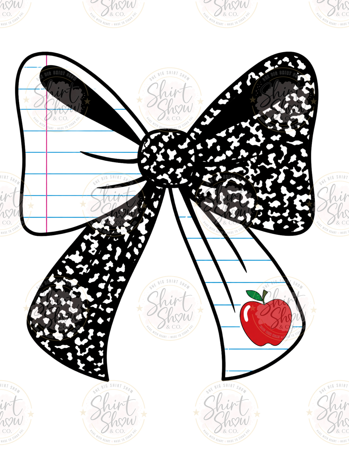 Teacher Bow Notebook Apple digital download preview