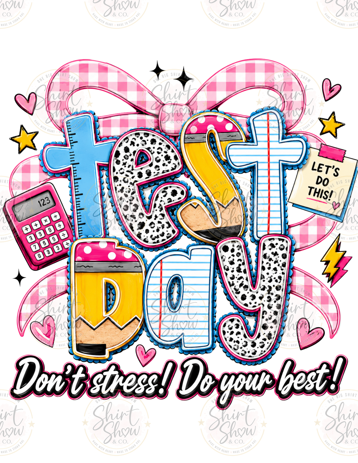 Test Day Don't Stress Do Your Best digital download preview